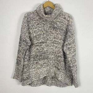 Lou & Grey Sequined Marled Chunky Wool Blend Turtleneck Sweater